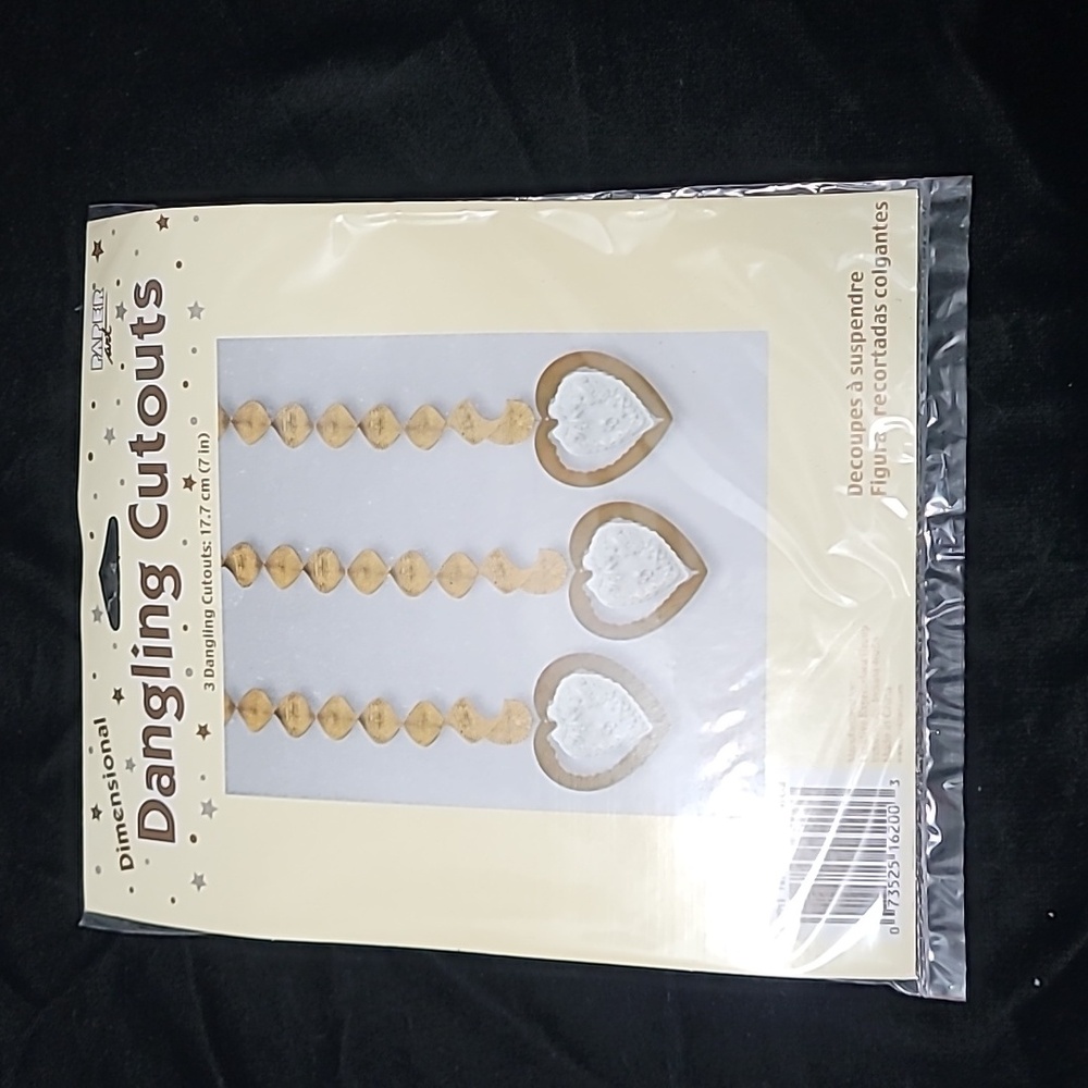 Dimensional Dangling Cutouts x3 Wedding Bridal Shower Wedding Decoration 7"‎ NIP